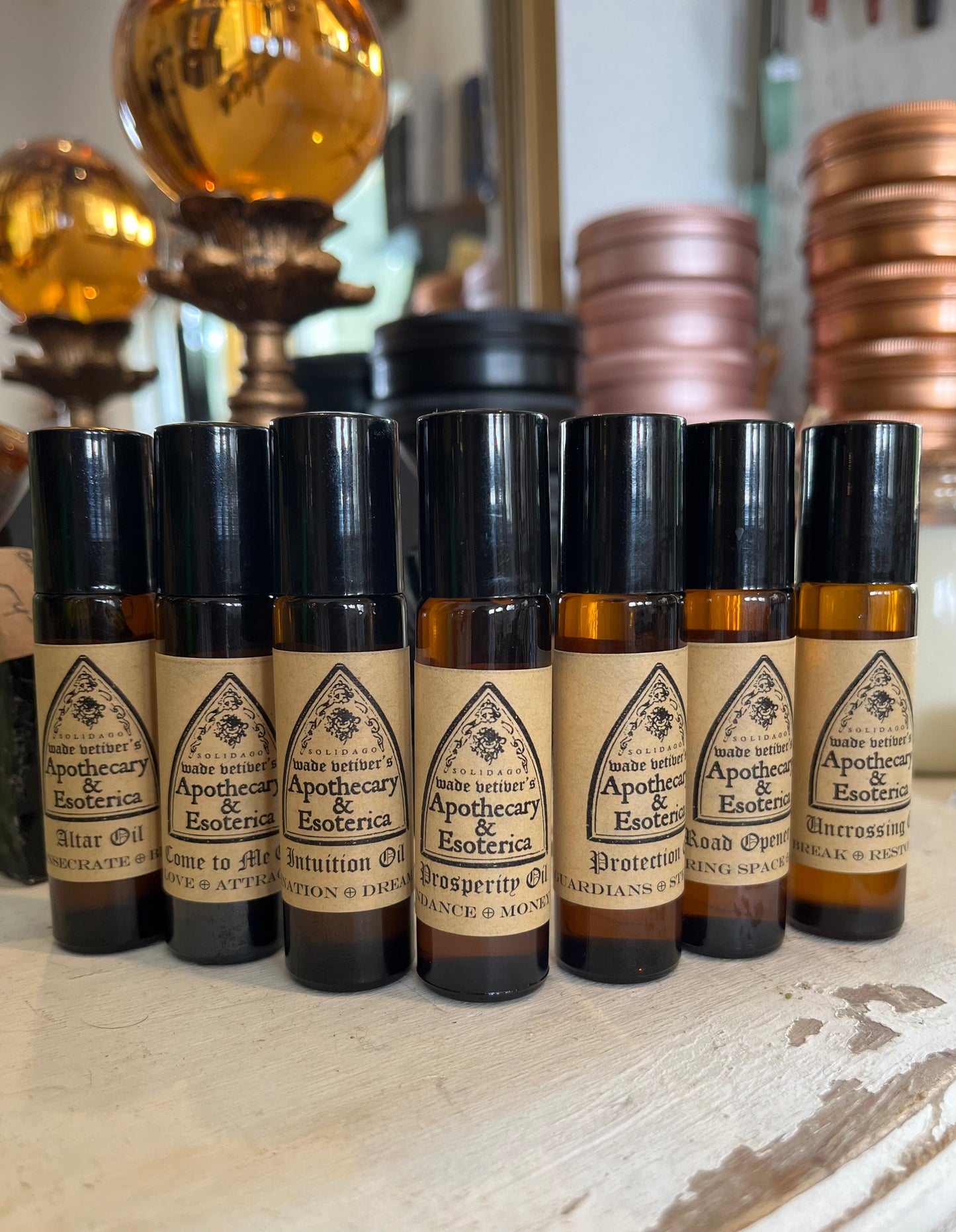 Altar oils (protection , prosperity, intuition, come to me, etc)